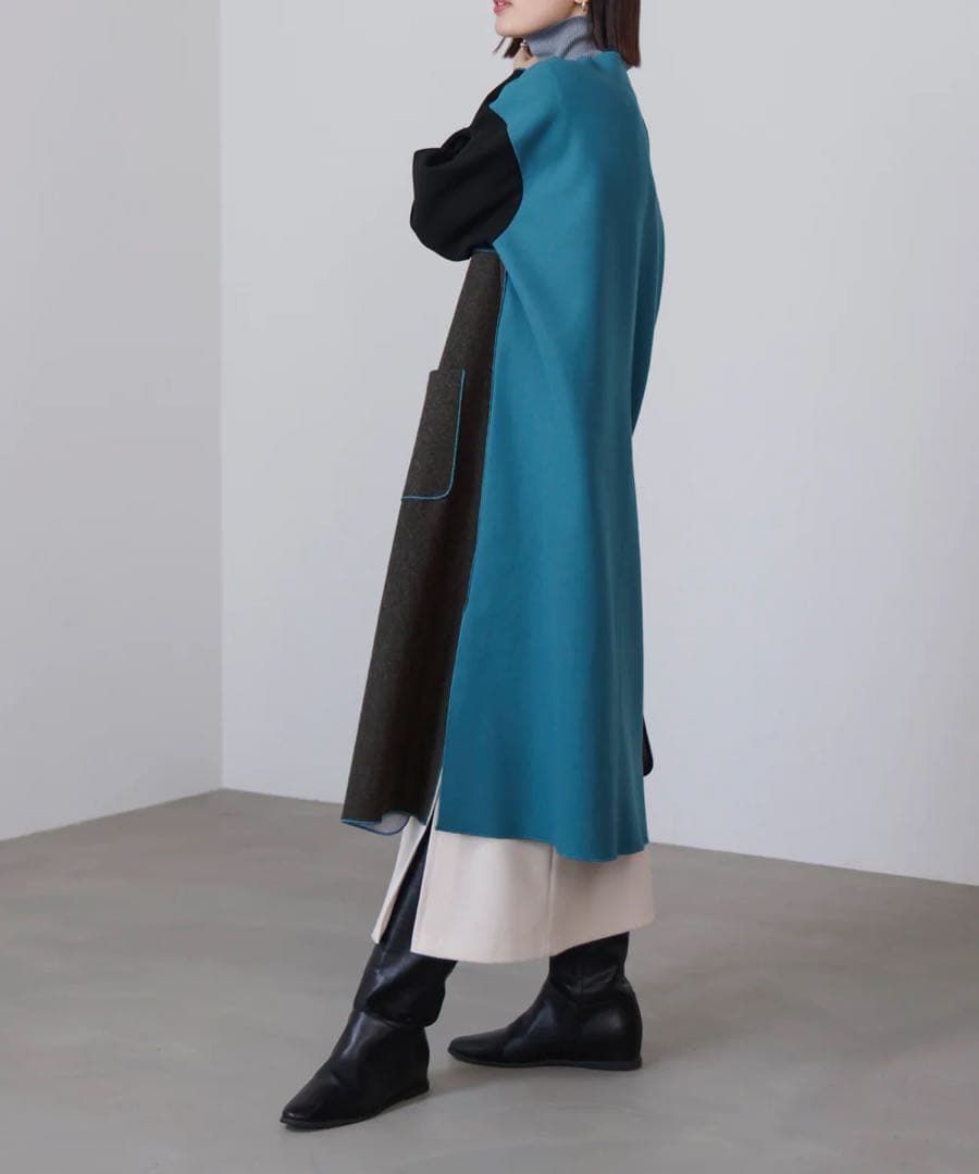 【2025秋冬新作】新品タグ付き　Bou Jeloud バイカラーコート