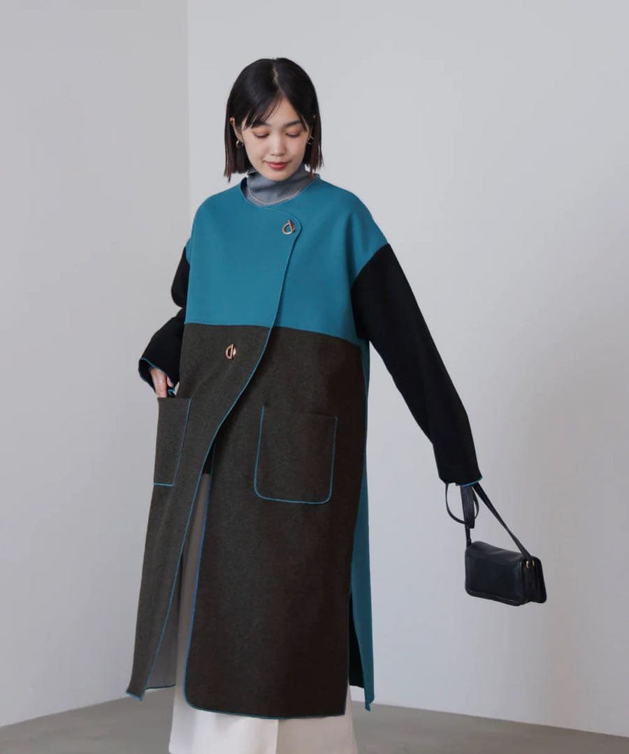 【2025秋冬新作】新品タグ付き　Bou Jeloud バイカラーコート