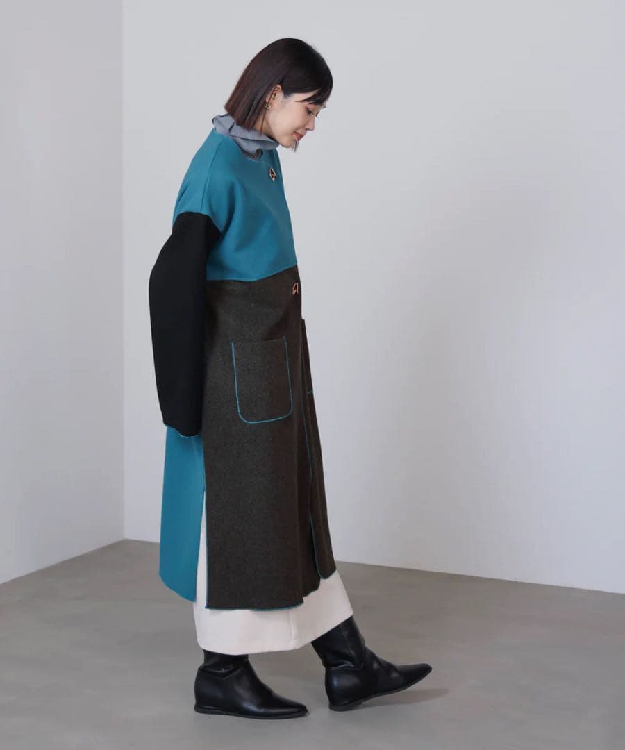 【2025秋冬新作】新品タグ付き　Bou Jeloud バイカラーコート