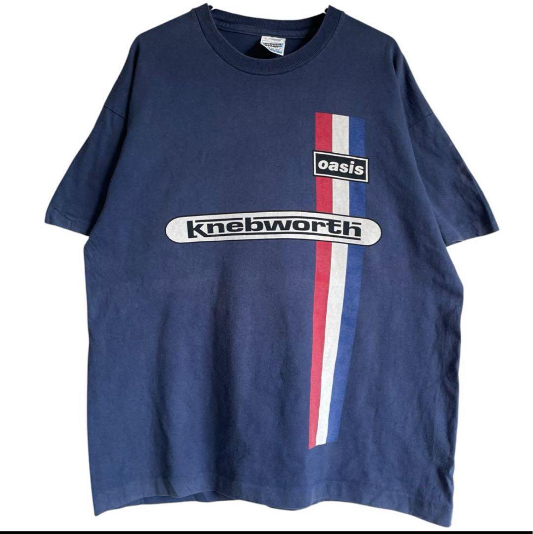 ア*ー様 90s OASIS ネブワース Tシャツ 96年 紺 XL オアシス