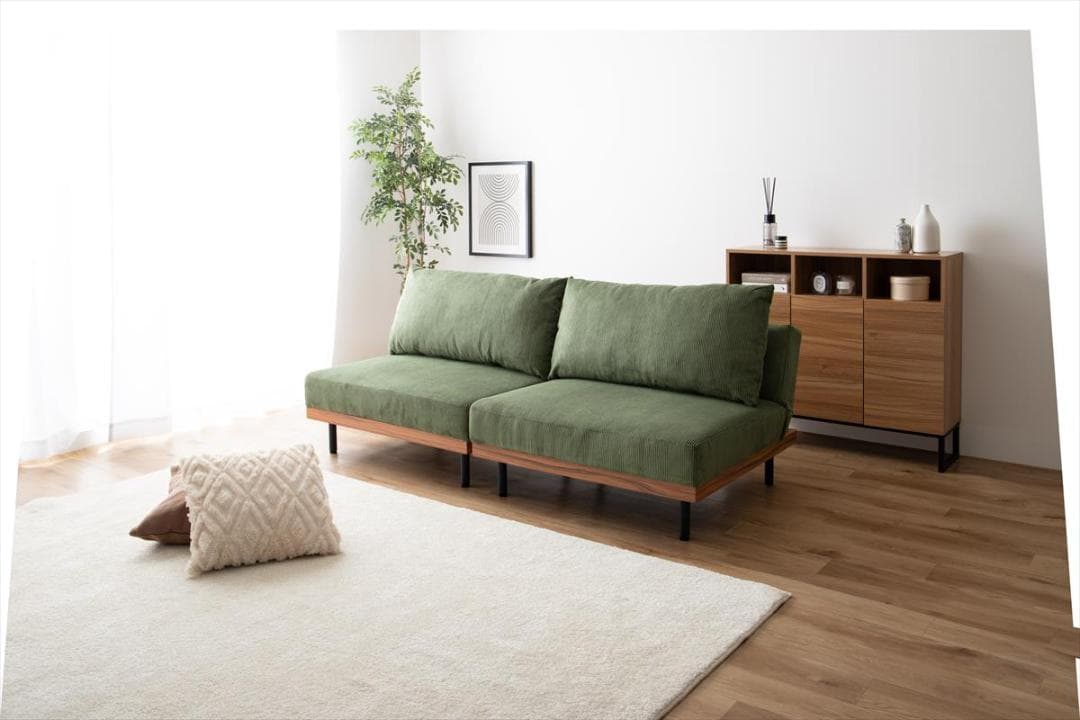 【送料無料】【2点セット】Ridley リクライニングコーデュロイソファ