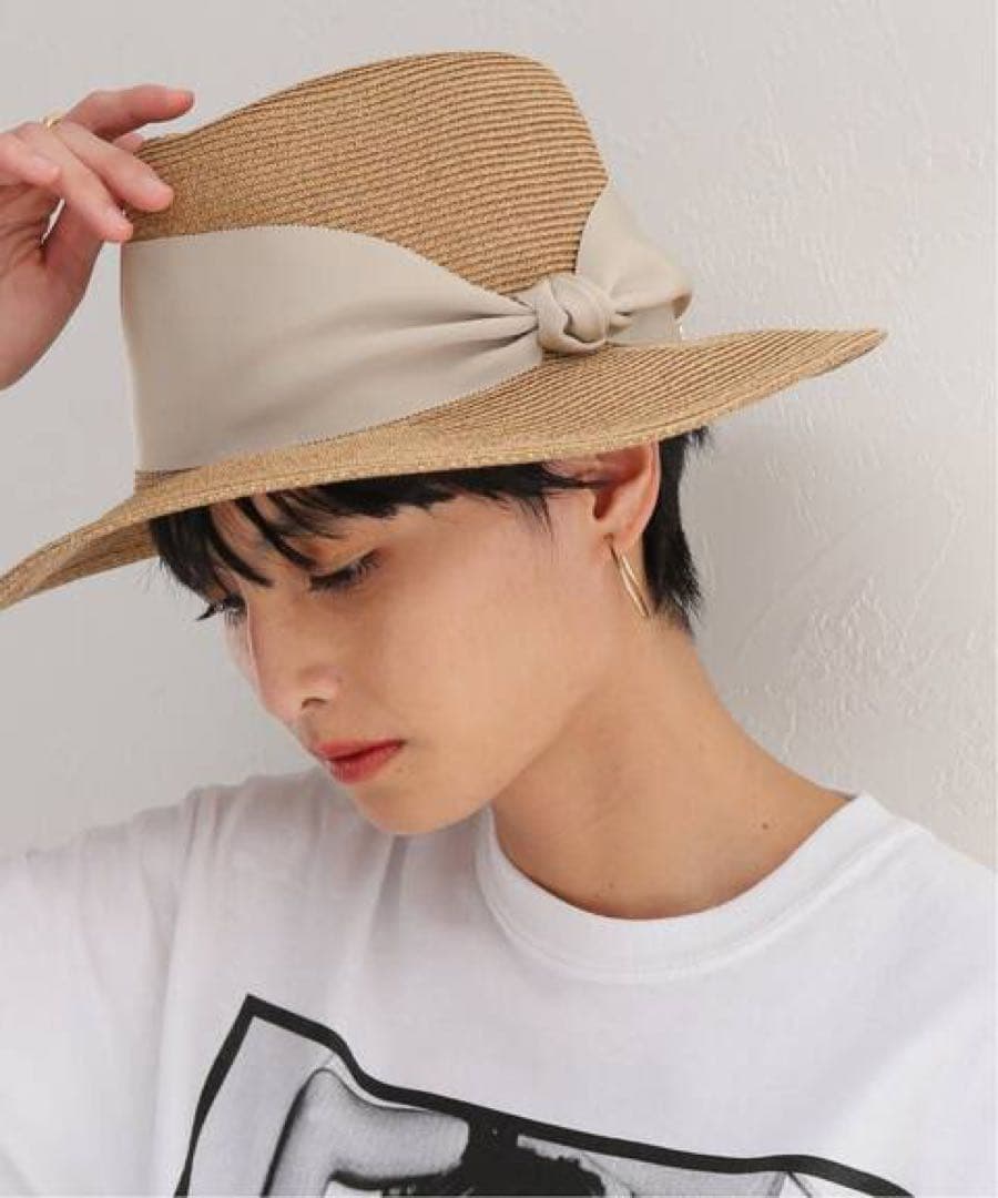 新品タグ付き アシーナニューヨーク【カミラ】スカイグレー UVカット 麦わら帽子