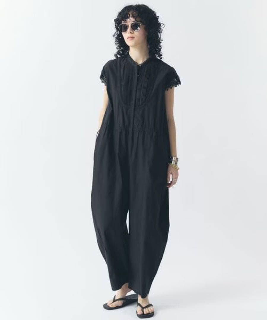 カレンソロジー2025ss新品⭐︎コットンレースオールインワン（ブラック）