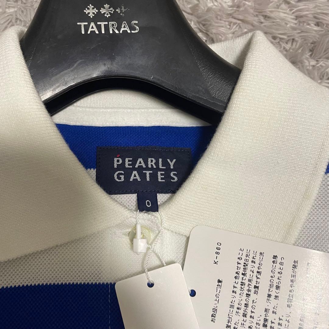 新品タグ付き　PEARLY GATES 半袖ポロシャツ 0 ボーダー　ワッペン