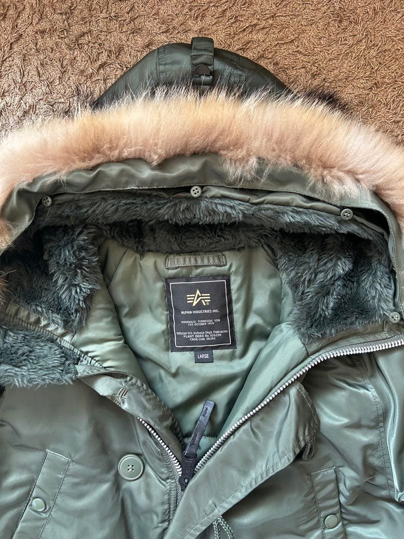 [美品]ALPHA INDUSTRIES Nー3B ミリタリージャケット L