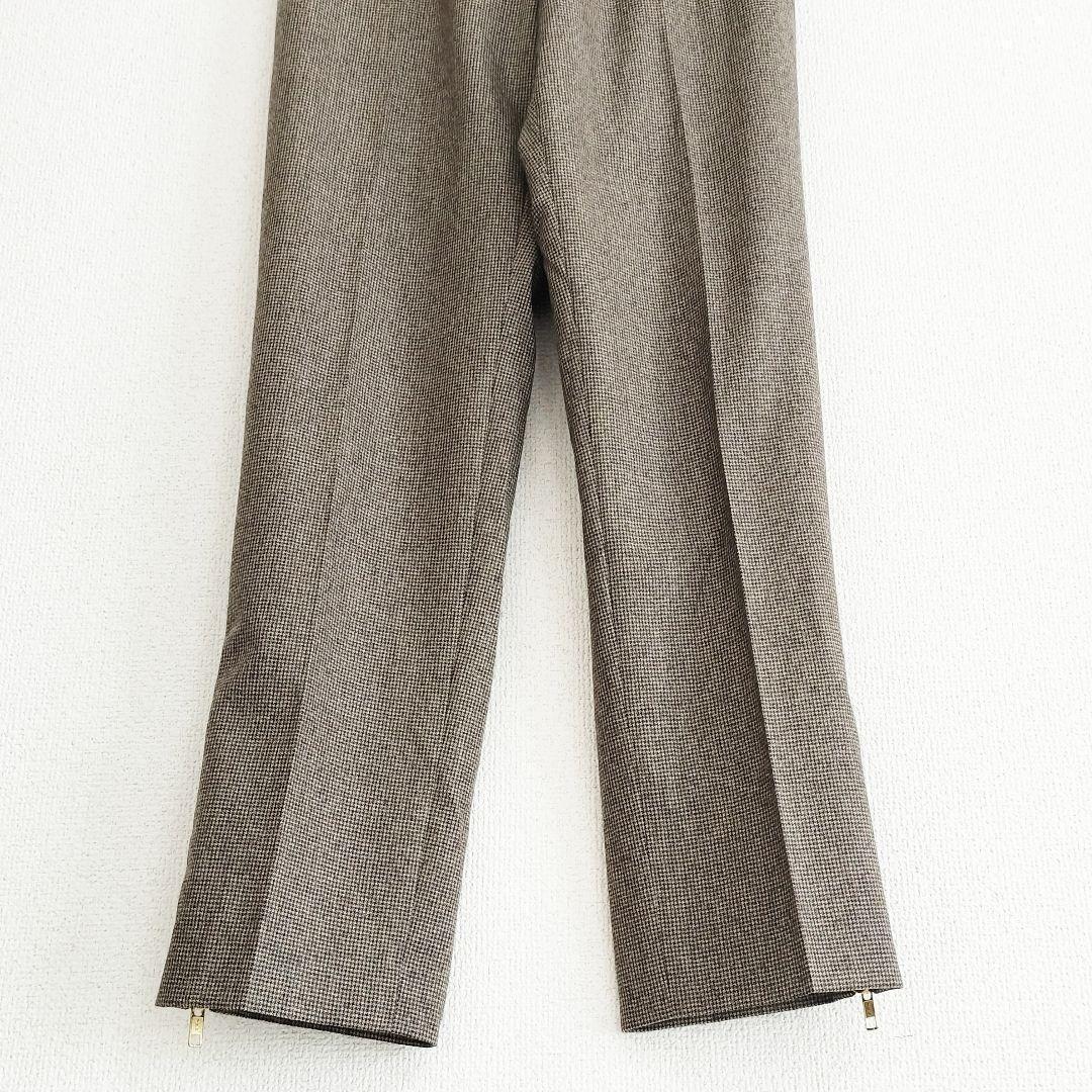 美品 Deuxieme Classe ウール スリットテーパードパンツ 36
