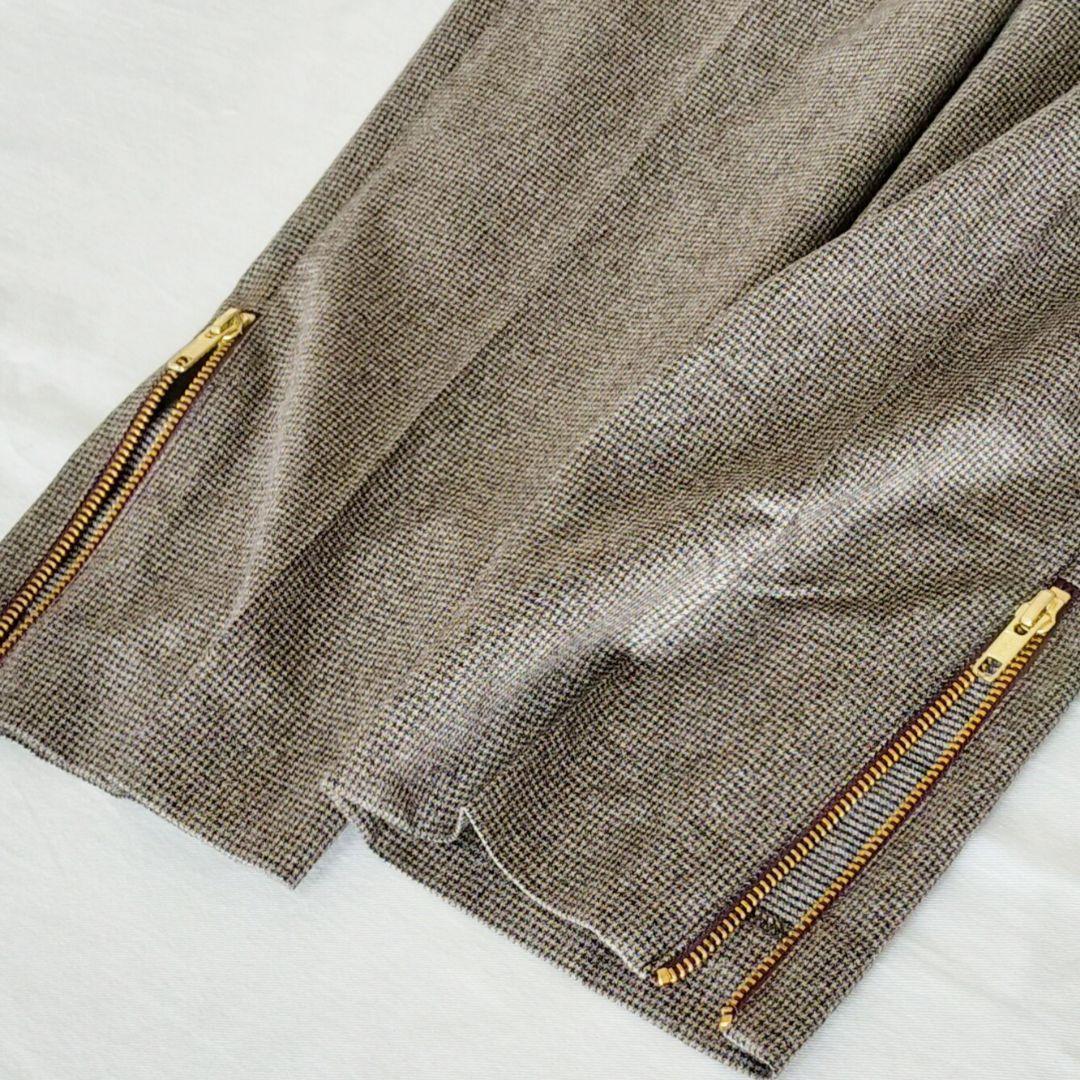 美品 Deuxieme Classe ウール スリットテーパードパンツ 36