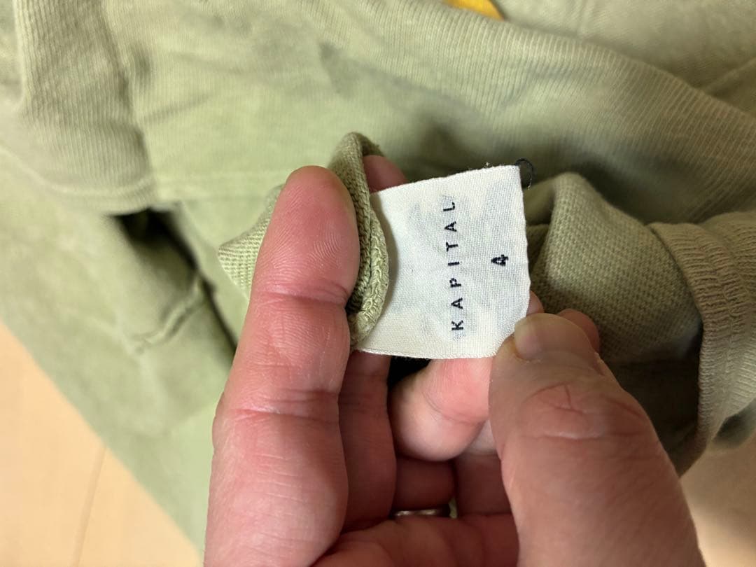 KAPITAL スマイルプリント ラグラン ダブルスリーブ 袖ボタン 日本製