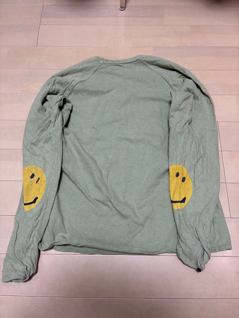 KAPITAL スマイルプリント ラグラン ダブルスリーブ 袖ボタン 日本製