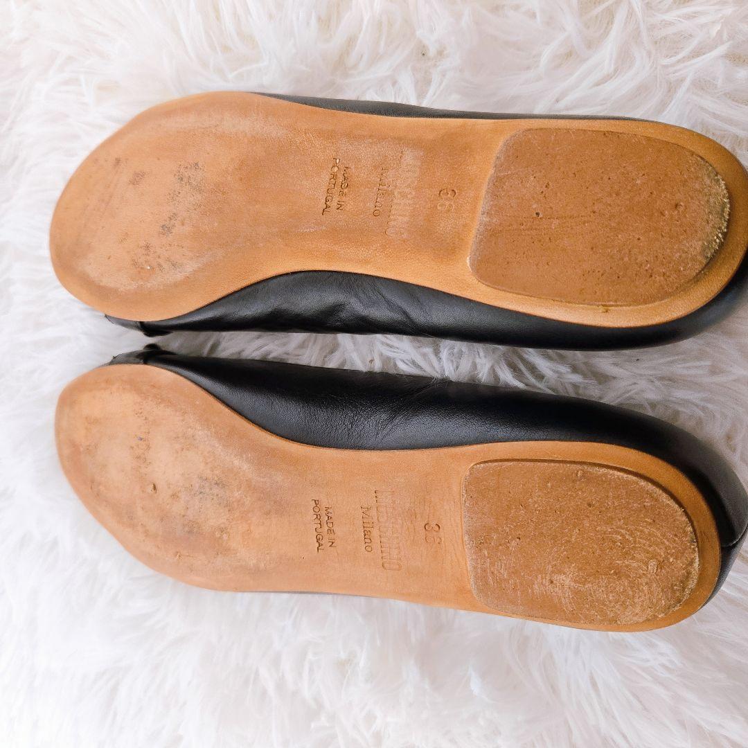 極美品　モスキーノ　Moschino フラット　バレエシューズ　レザー　23cm