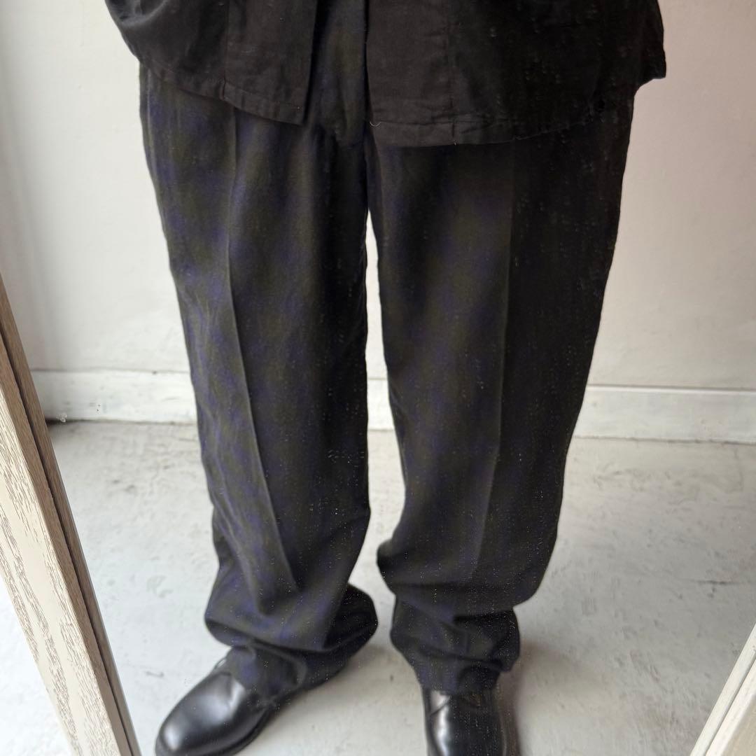 【希少】 80s vintage イタリア製 オンブレチェック ウールパンツ
