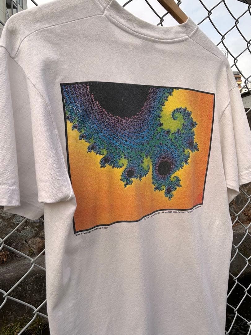 フラクタルアートTシャツ ホワイト　90s アート　フラクタル