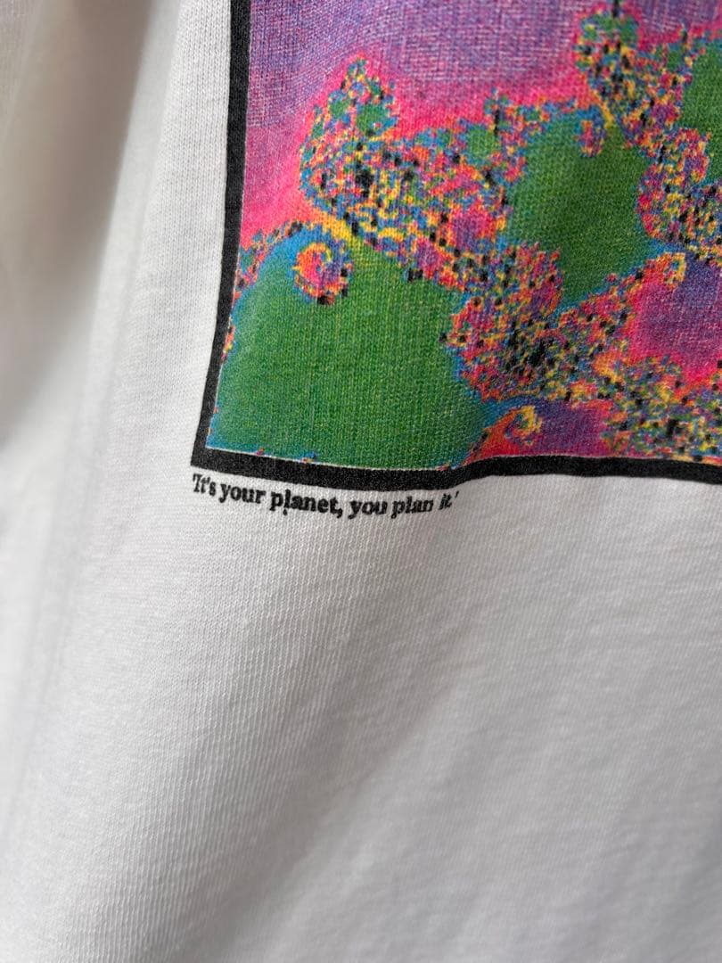 フラクタルアートTシャツ ホワイト　90s アート　フラクタル