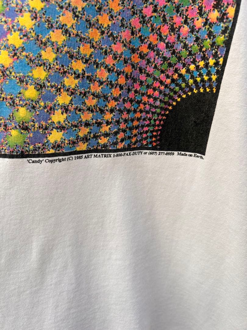 フラクタルアートTシャツ ホワイト　90s アート　フラクタル