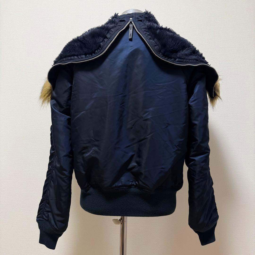 アルファインダストリーズ N-2B 短丈 Y2K ボア ファー ネイビー M