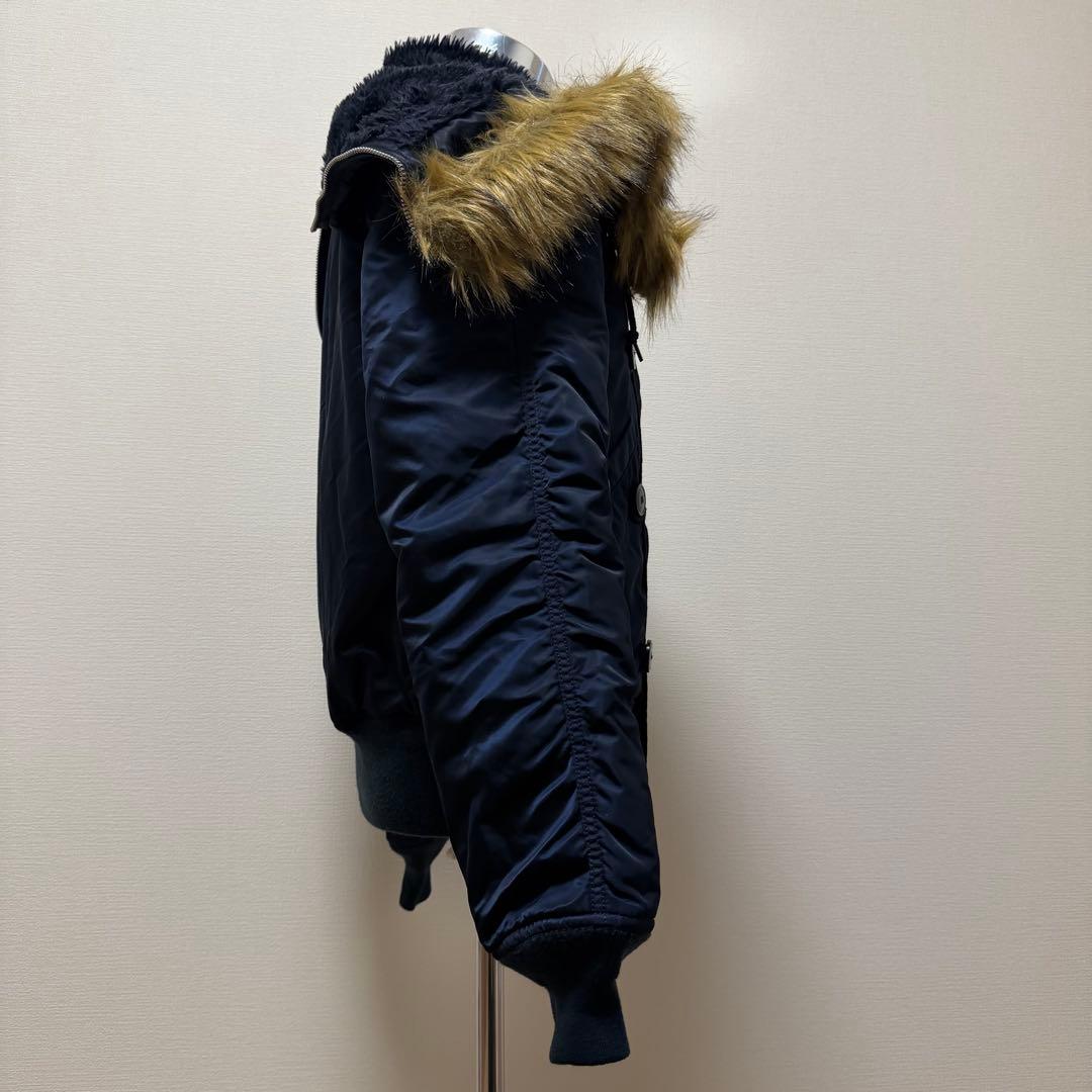 アルファインダストリーズ N-2B 短丈 Y2K ボア ファー ネイビー M