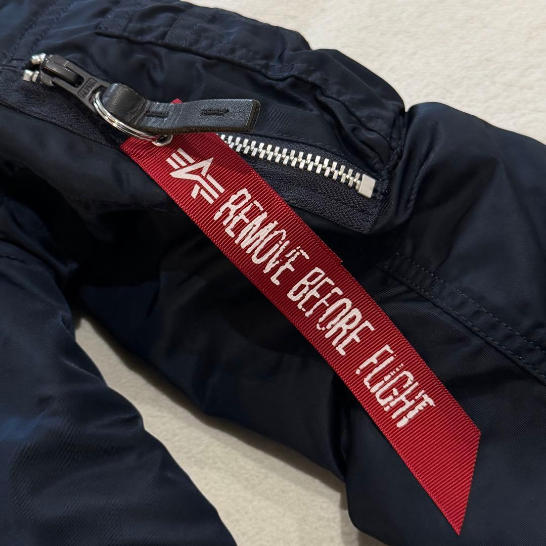 アルファインダストリーズ N-2B 短丈 Y2K ボア ファー ネイビー M