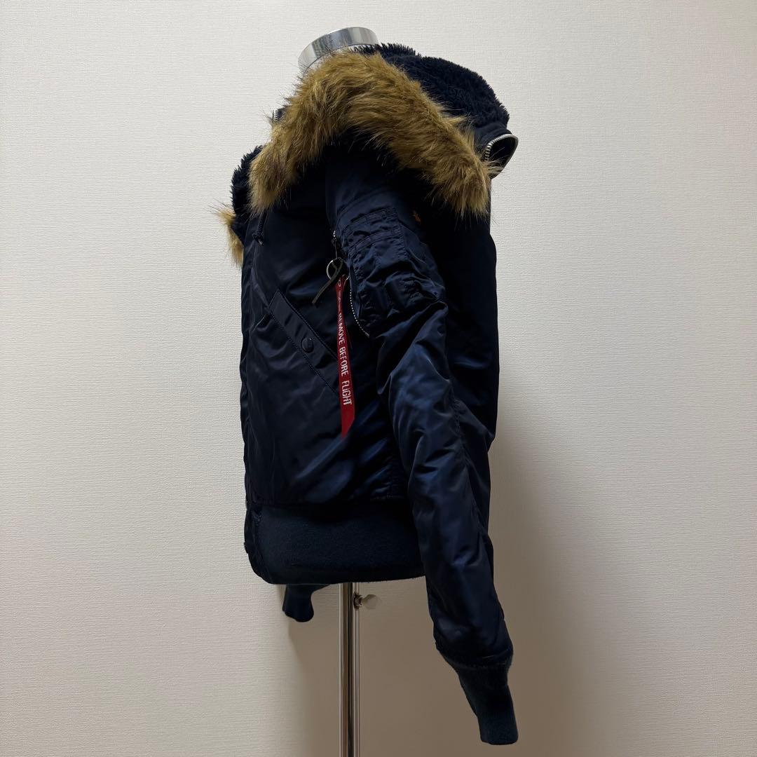 アルファインダストリーズ N-2B 短丈 Y2K ボア ファー ネイビー M