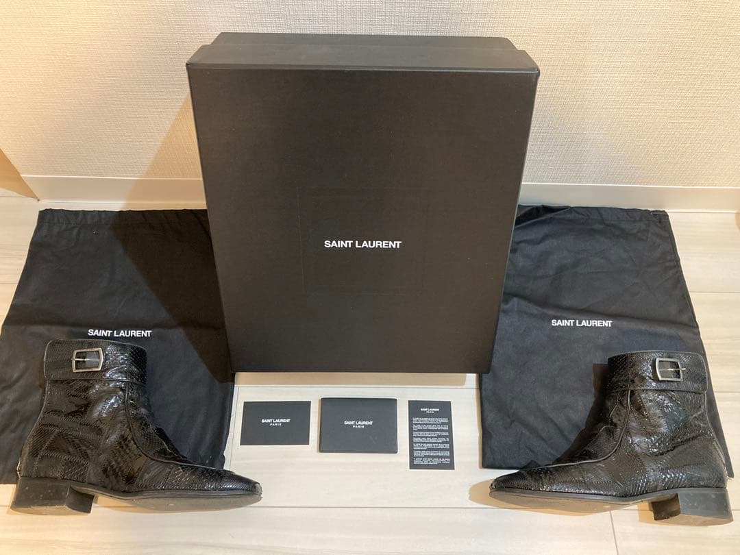 サンローラン　ブーツ　エキゾチックレザー　付属品完備