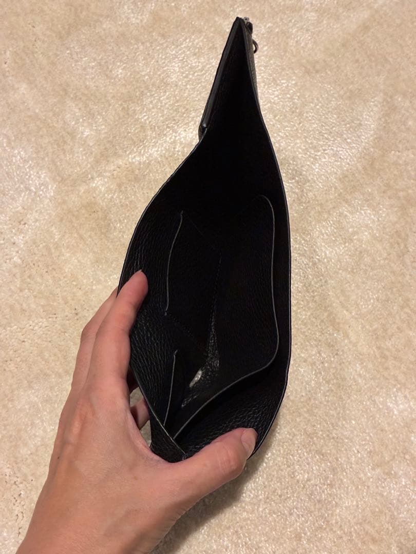 フィーン　Aeta レザー三つ折り財布 ブラック コンパクト 本革