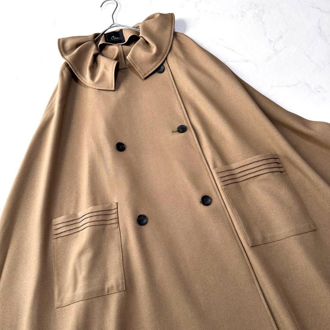 未使用級 cen. セン トレンチポンチョコート キャメルベージュ系 即完売品