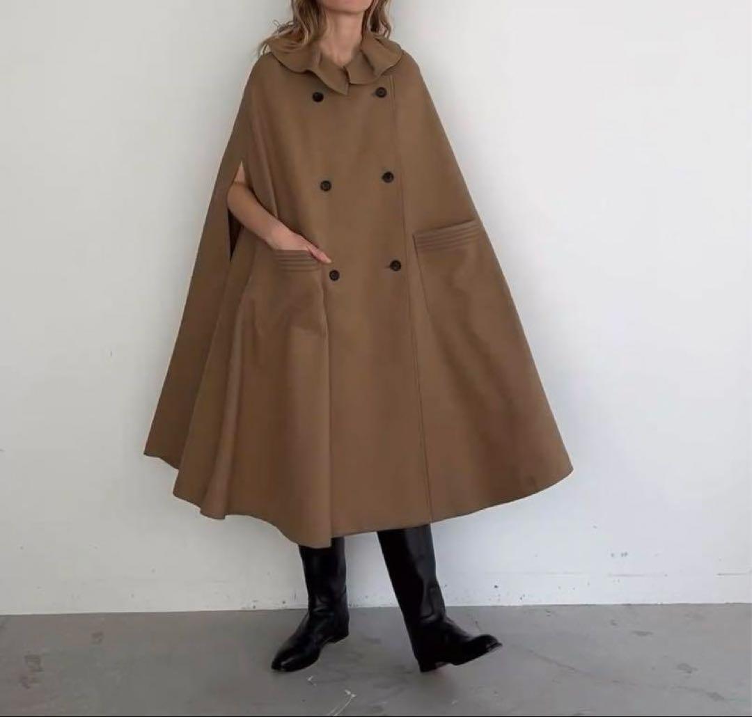 未使用級 cen. セン トレンチポンチョコート キャメルベージュ系 即完売品