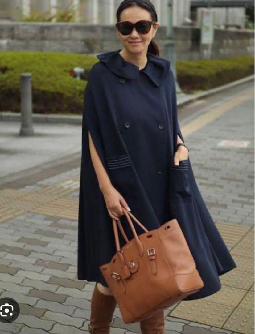 未使用級 cen. セン トレンチポンチョコート キャメルベージュ系 即完売品