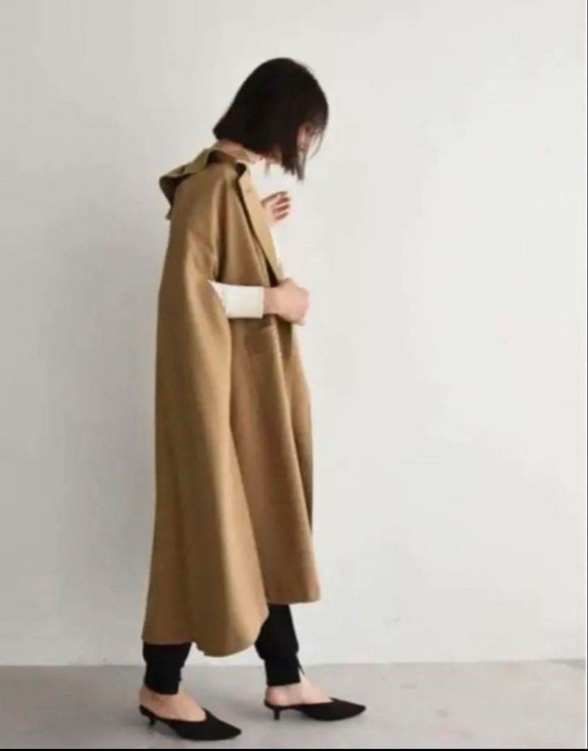 未使用級 cen. セン トレンチポンチョコート キャメルベージュ系 即完売品