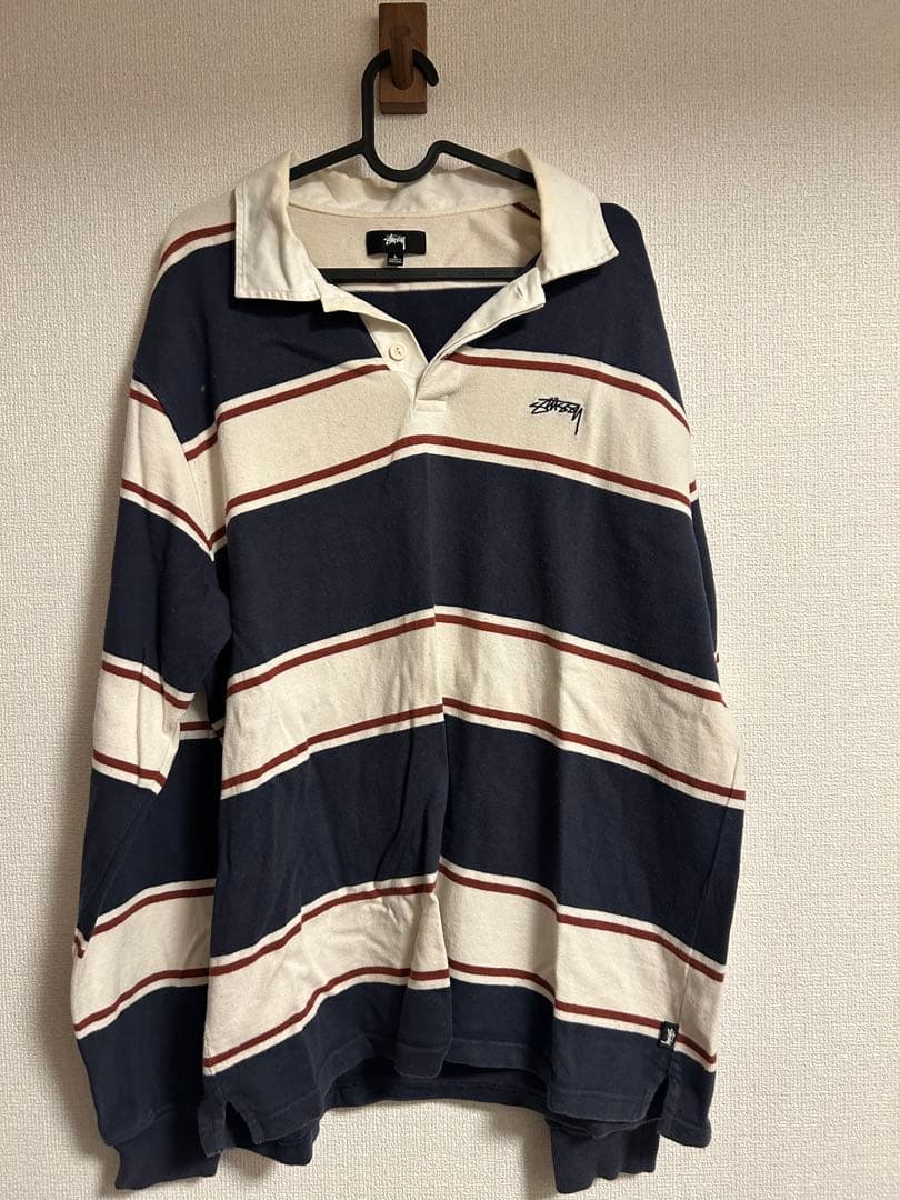 Old Stussy ストライプ ラガーシャツ L