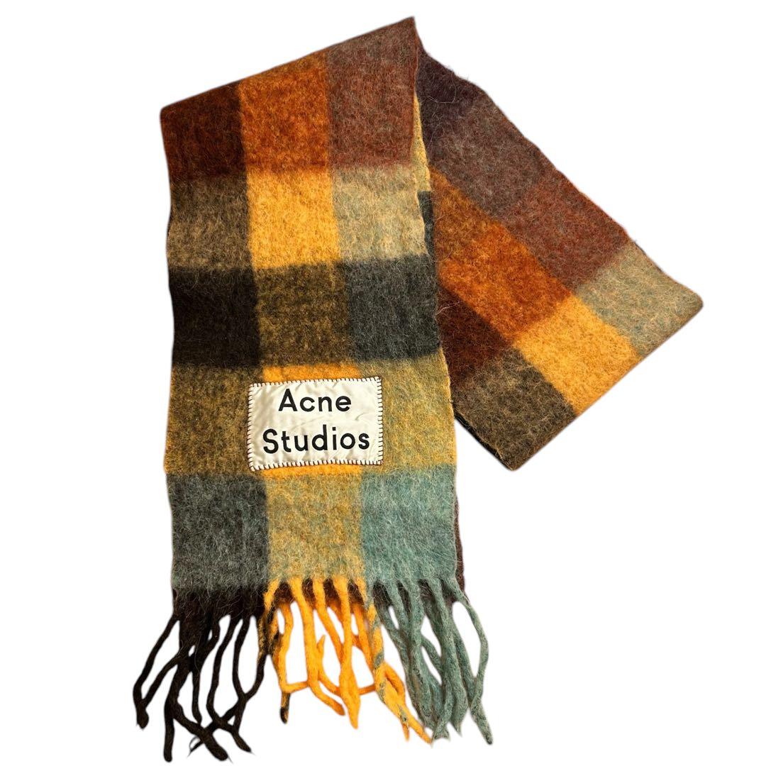 ★未使用★ Acne Studios 大判マフラー マルチカラー フリンジ