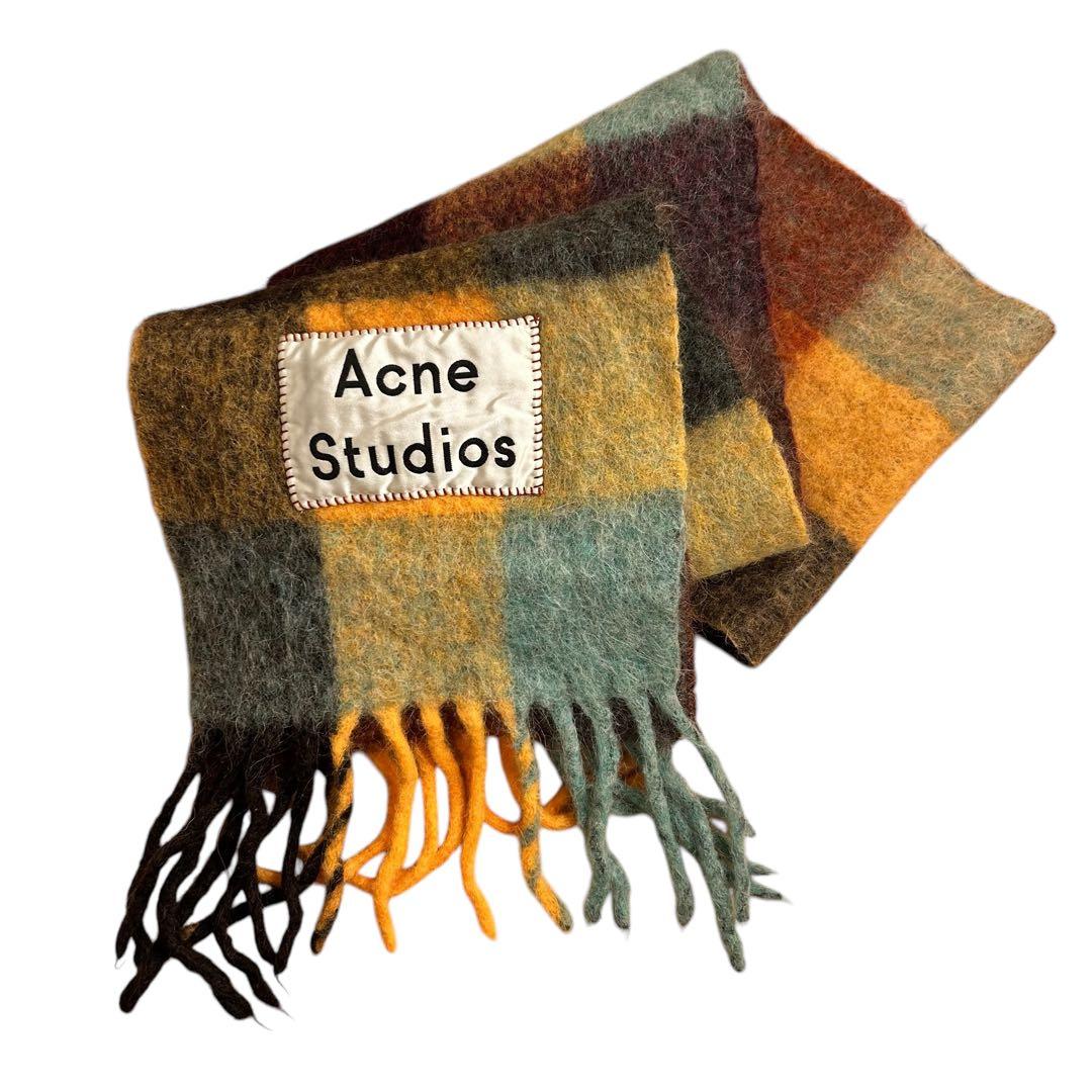 ★未使用★ Acne Studios 大判マフラー マルチカラー フリンジ