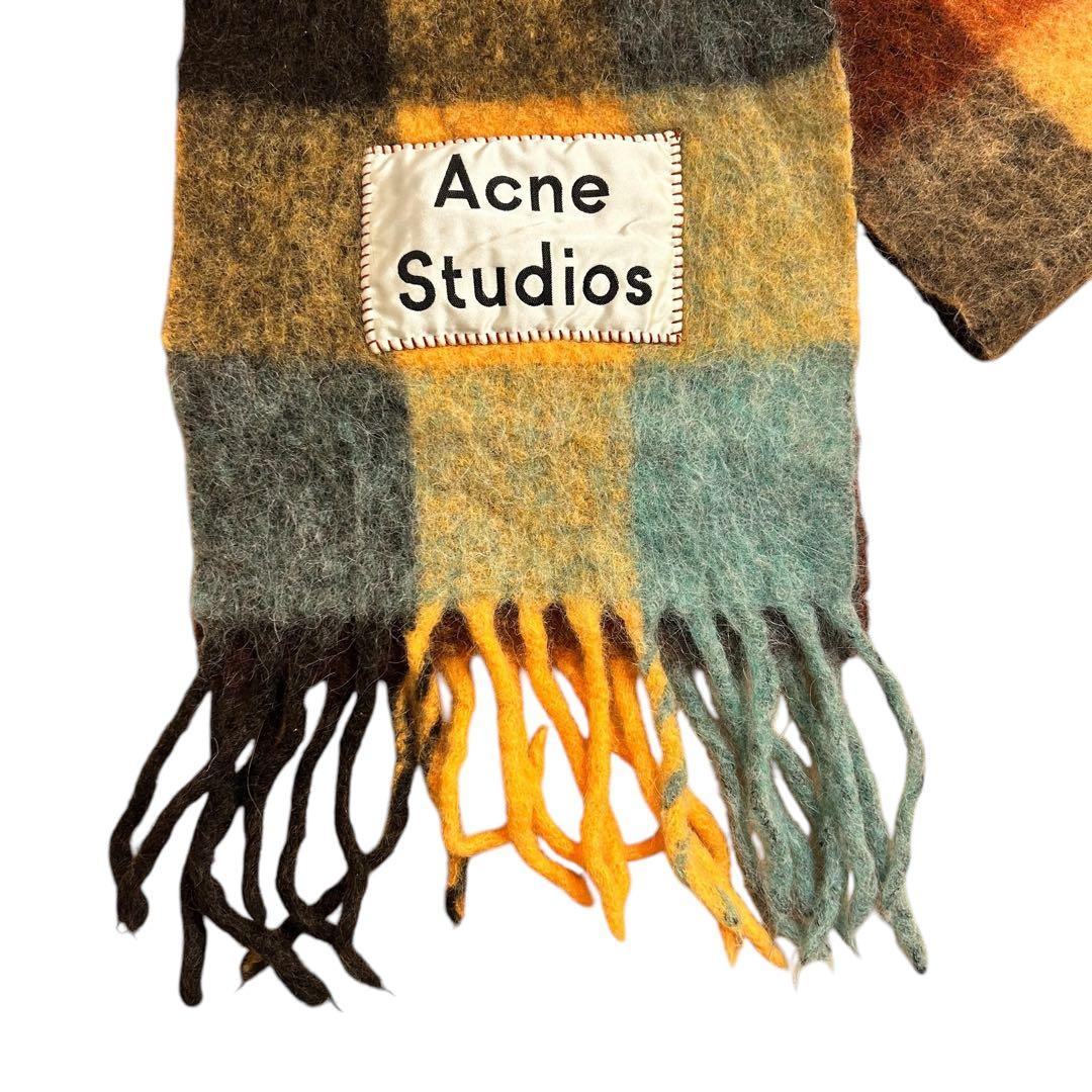 ★未使用★ Acne Studios 大判マフラー マルチカラー フリンジ