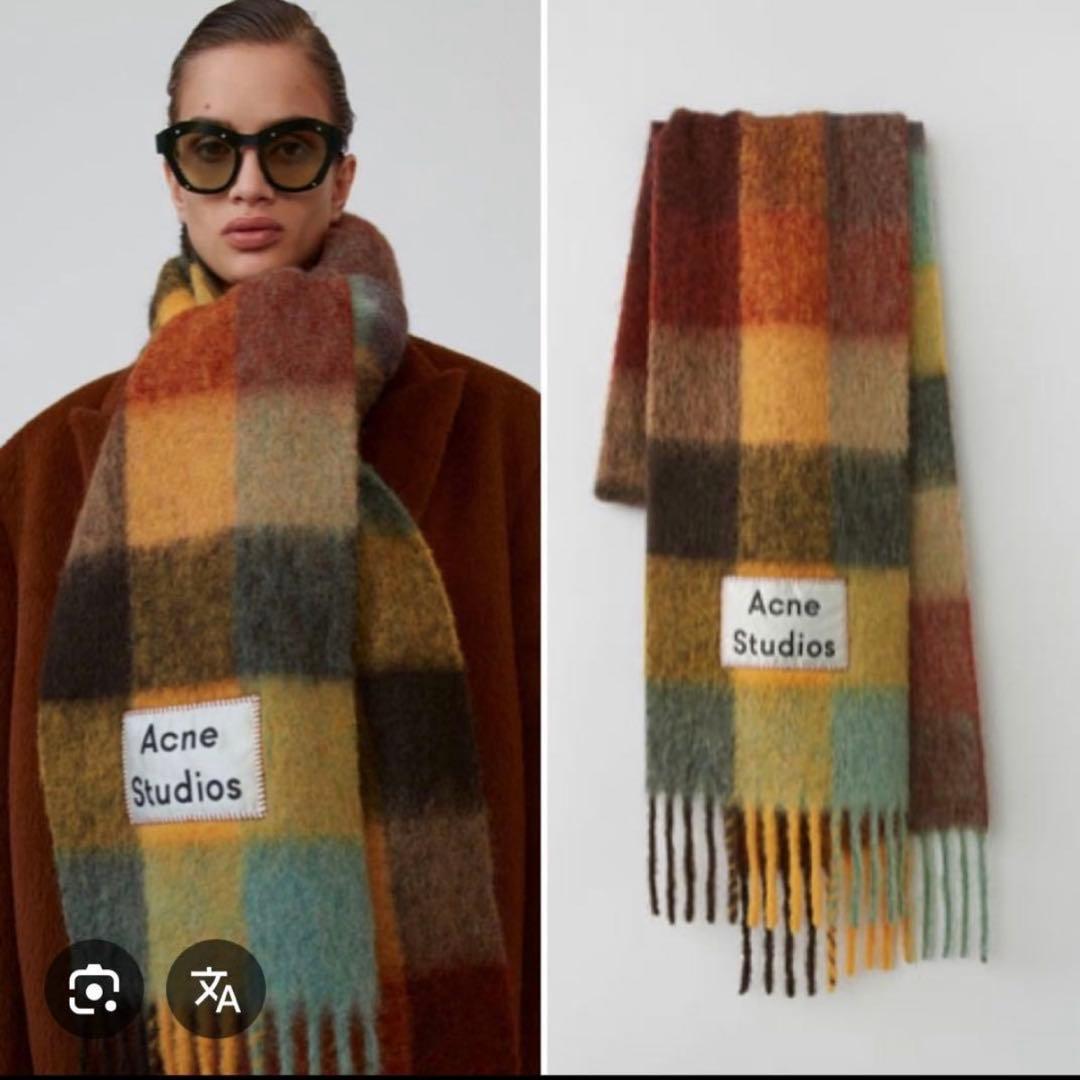 ★未使用★ Acne Studios 大判マフラー マルチカラー フリンジ