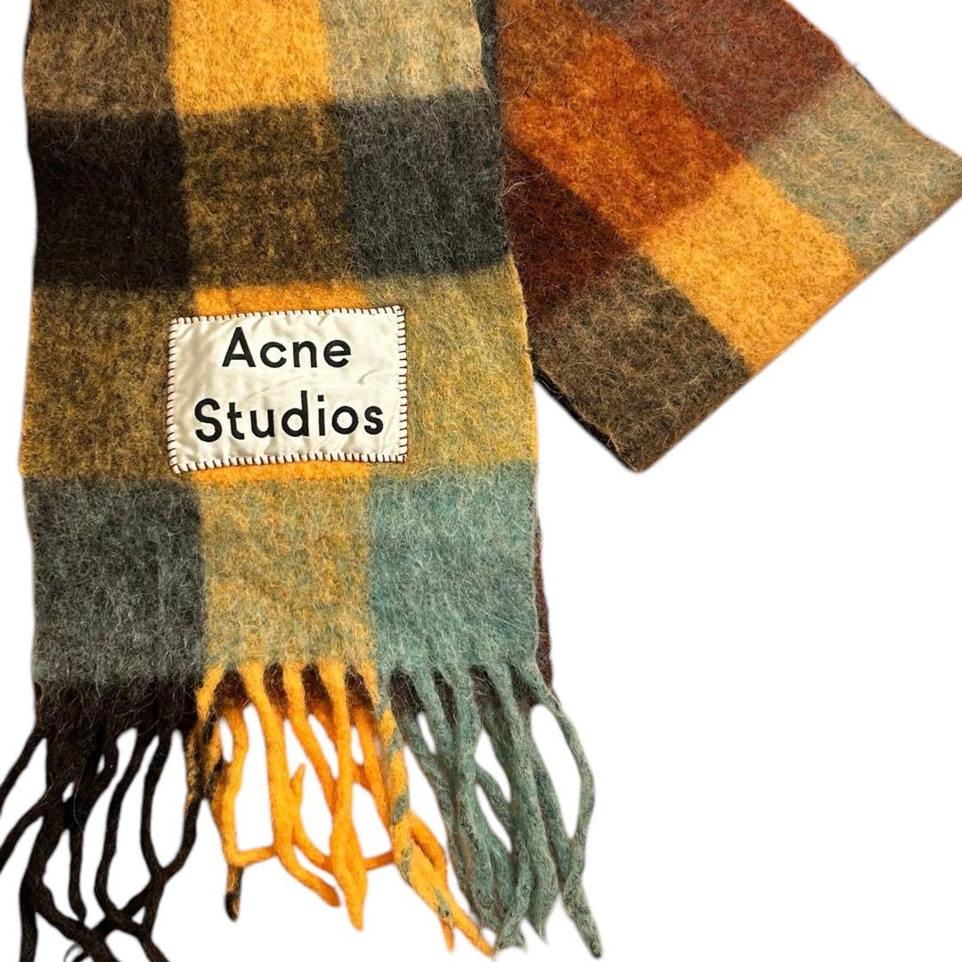 ★未使用★ Acne Studios 大判マフラー マルチカラー フリンジ