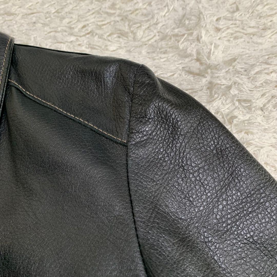 美品✨MAX&Co. ラムレザーコート ブラック 42