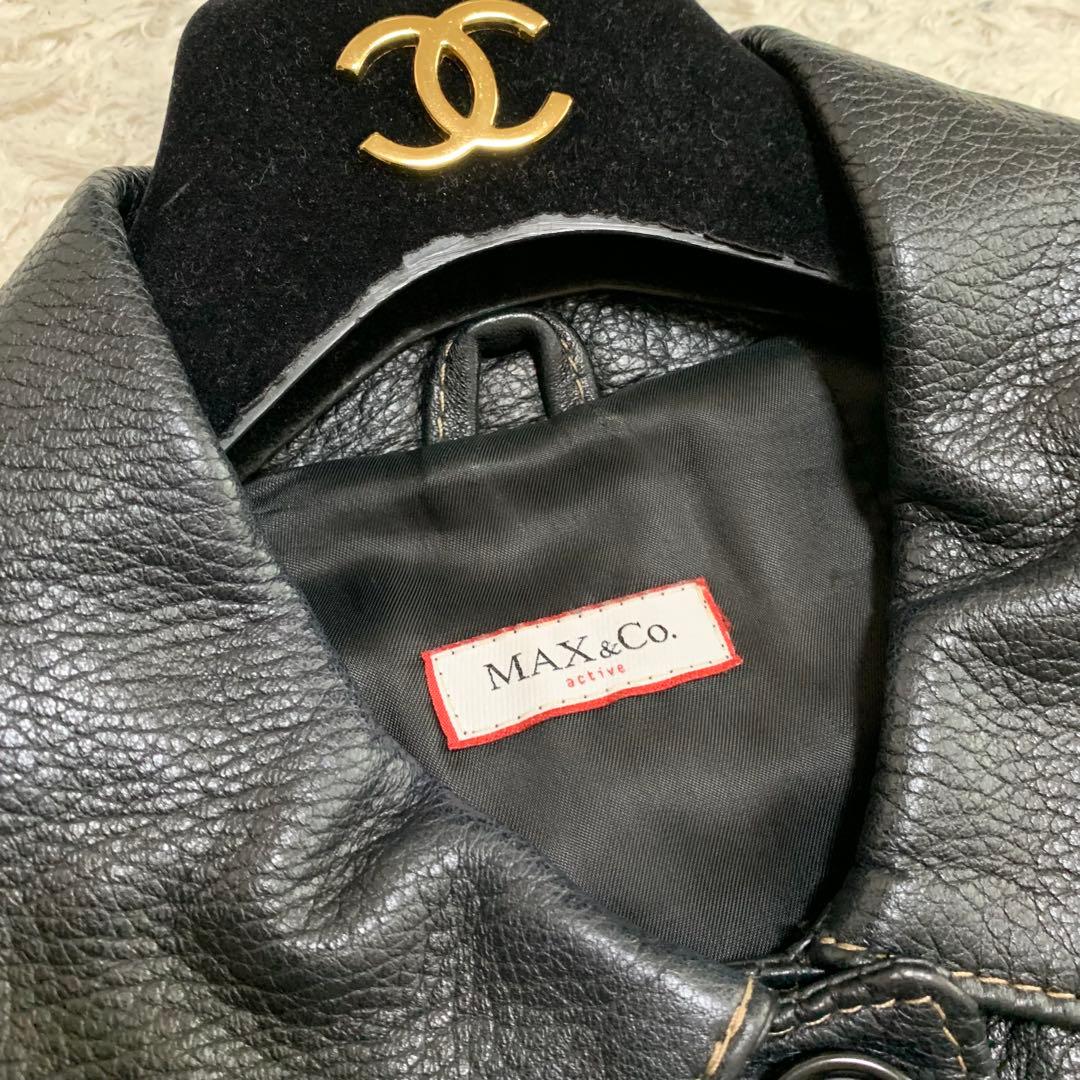美品✨MAX&Co. ラムレザーコート ブラック 42