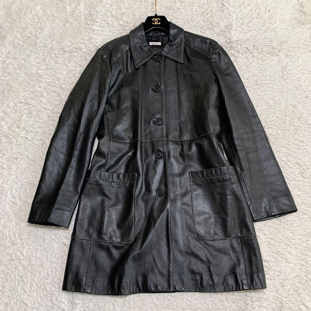 美品✨MAX&Co. ラムレザーコート ブラック 42