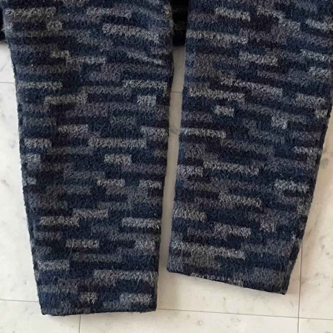 美品＊ヨーガンレール アルパカ混ウールハーフコート M 総柄 ノーカラー 長袖