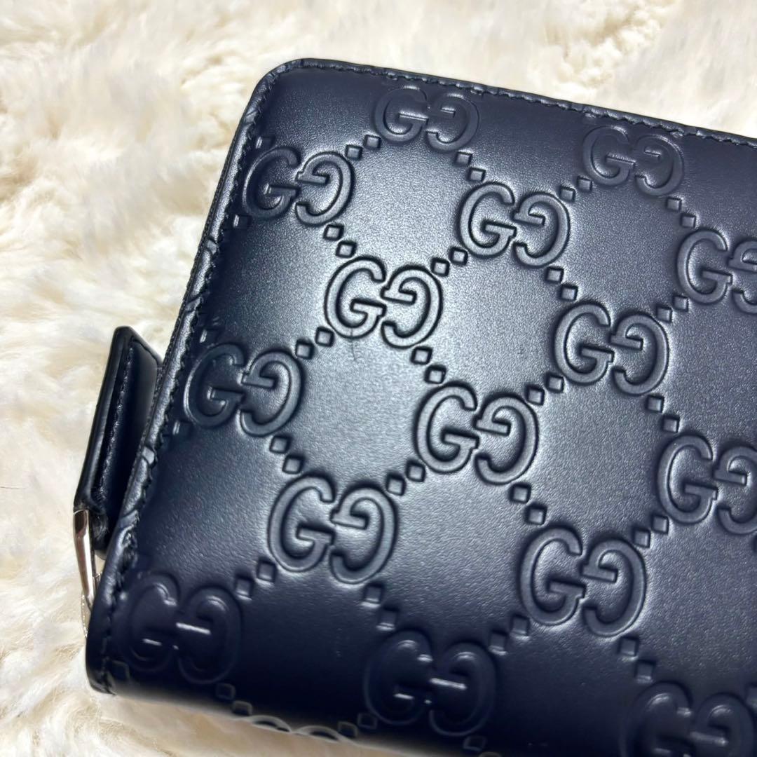 超美品！GUCCI 長財布 ネイビー