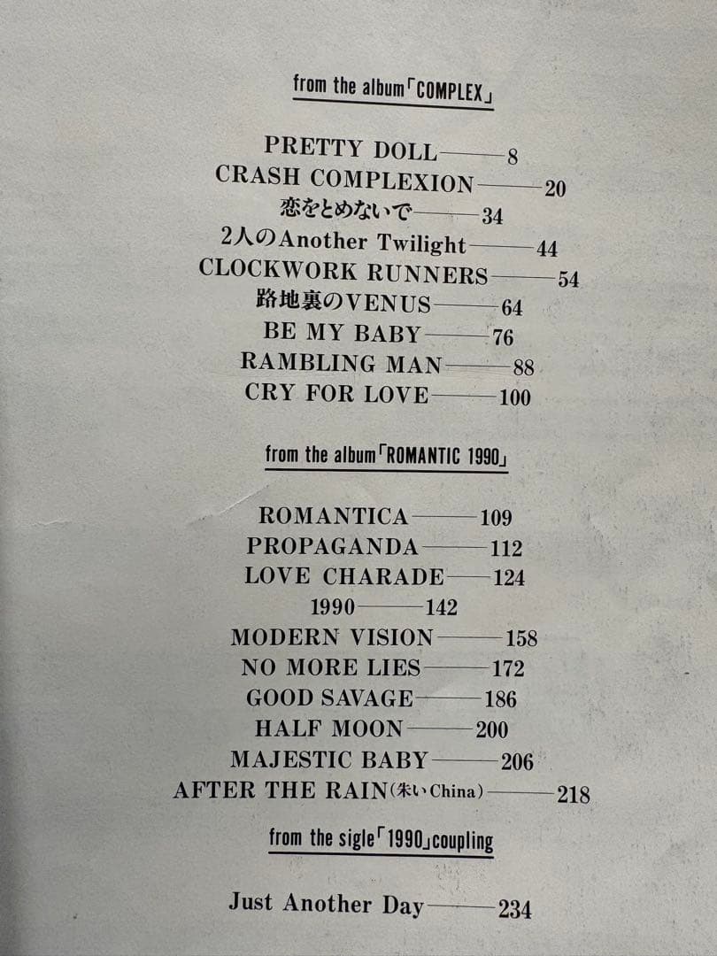 COMPLEX Best Collection バンドスコア