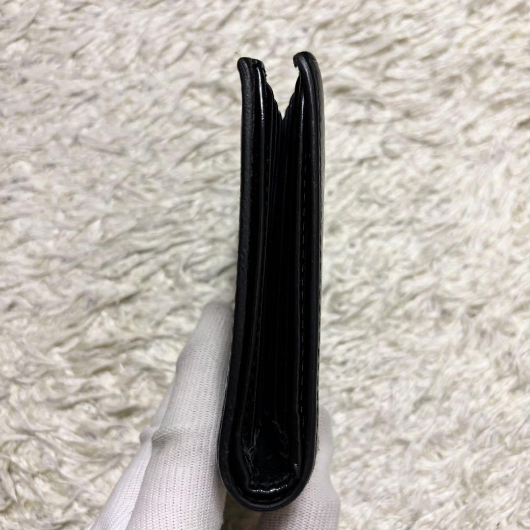 【良品】GUCCI 折り財布GGスプリームキングスネーク レザー ブラック