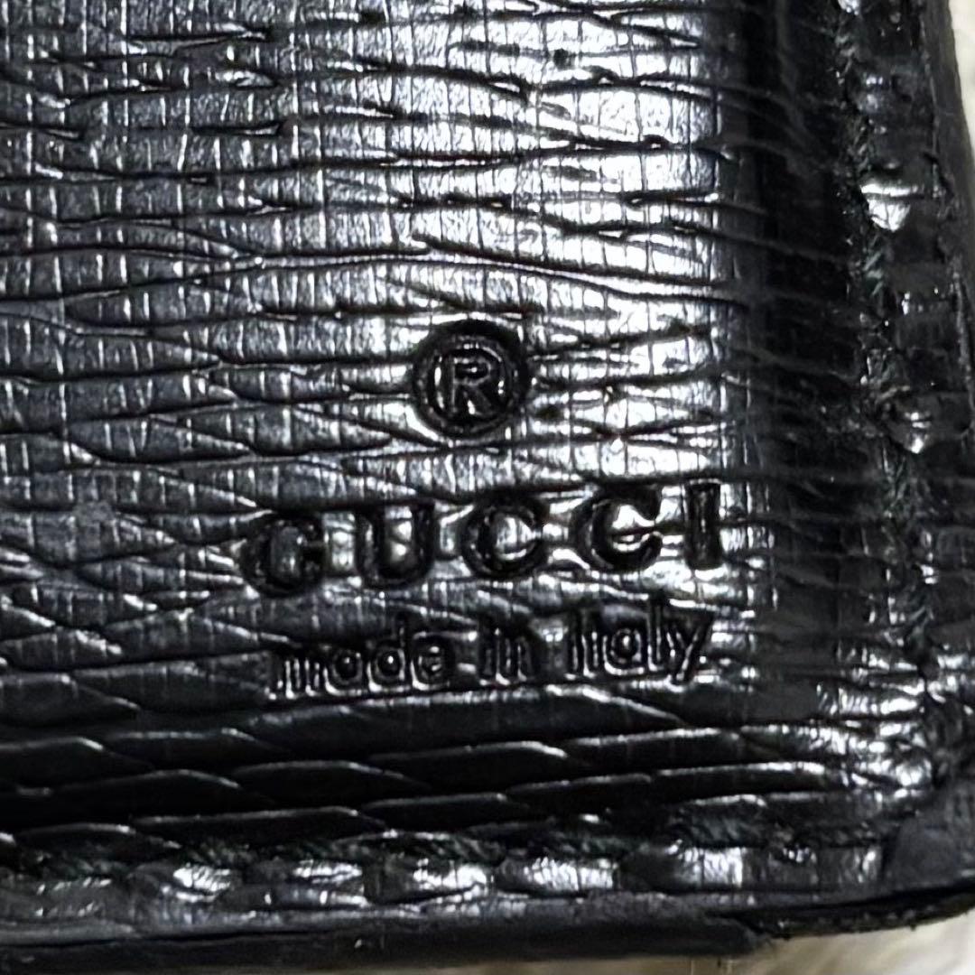【良品】GUCCI 折り財布GGスプリームキングスネーク レザー ブラック