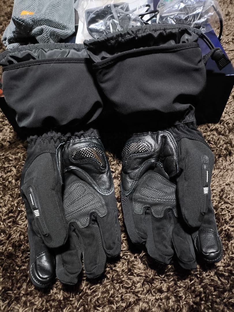 美品 HOMPRES ホンプレス 電熱グローブ S バイク ツーリング 手袋
