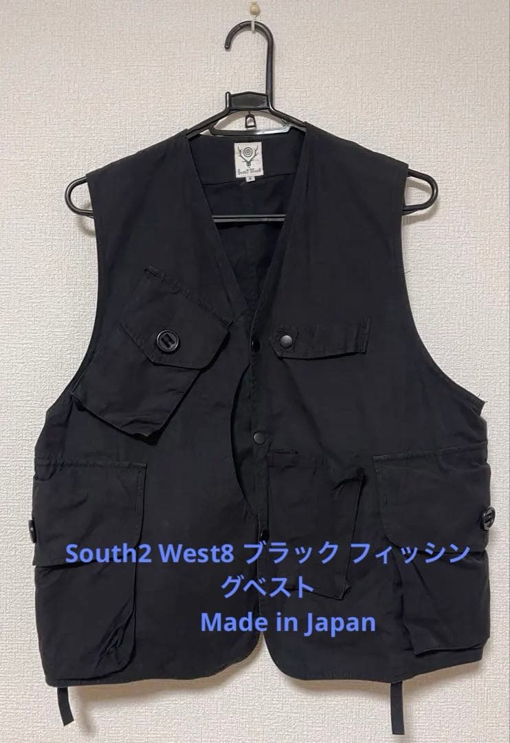 South2 West8 ブラック フィッシングベスト S