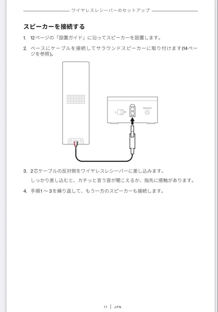 BOSEスピーカー用ワイヤレスレシーバー2個＆コード3本＆アダプター4個セット