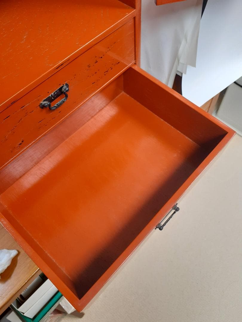 中古　木根来塗　島安汎工芸　漆塗　引出し　小型