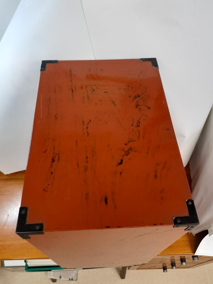 中古　木根来塗　島安汎工芸　漆塗　引出し　小型
