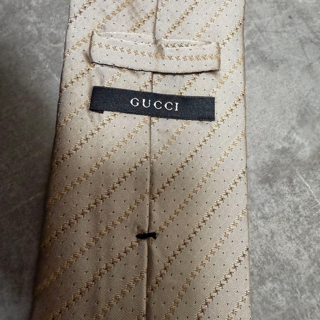 【✨極美品✨】GUCCI グッチ ネクタイ シルバー ストライプ シルク 結婚式