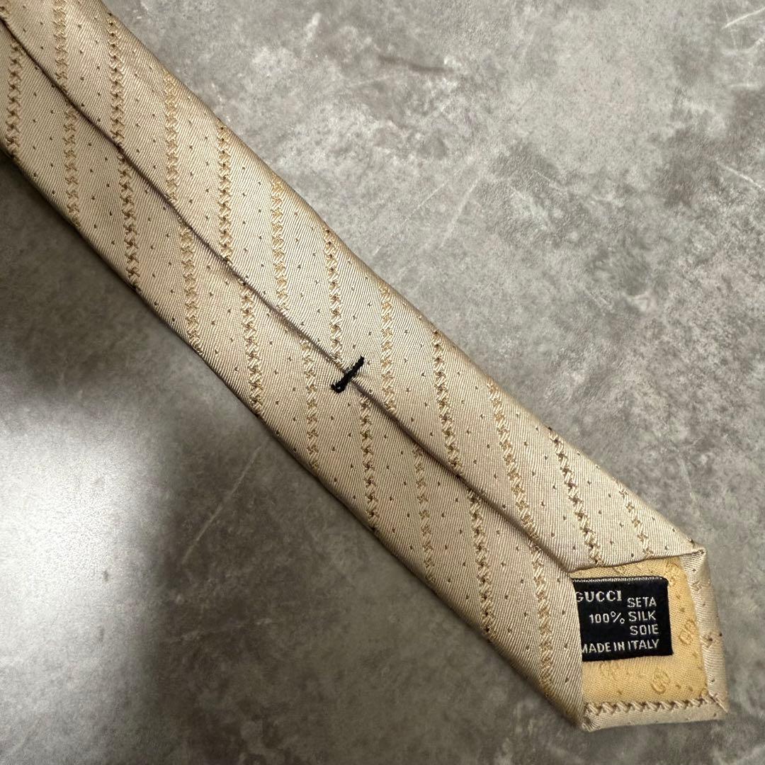 【✨極美品✨】GUCCI グッチ ネクタイ シルバー ストライプ シルク 結婚式
