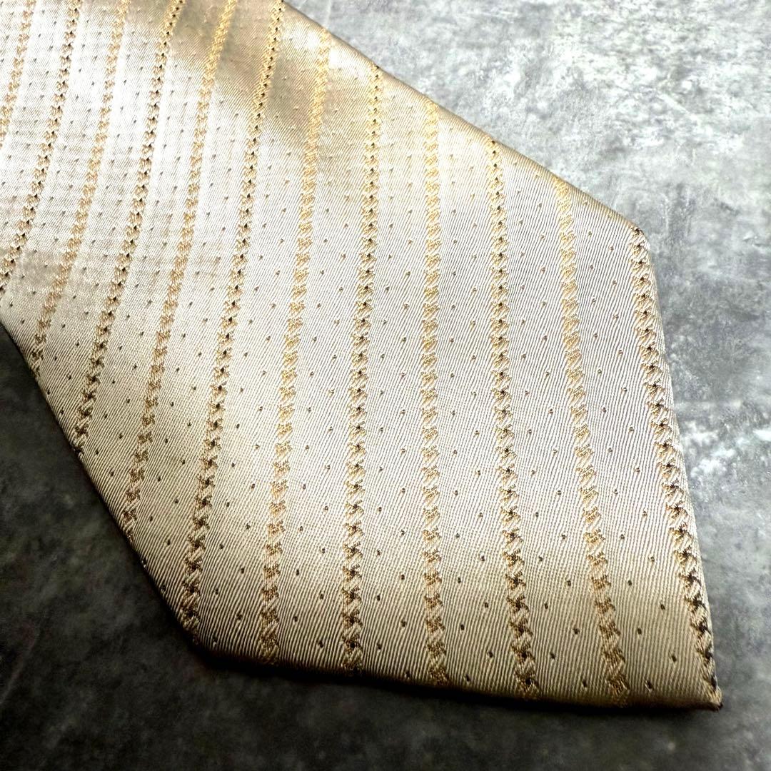 【✨極美品✨】GUCCI グッチ ネクタイ シルバー ストライプ シルク 結婚式